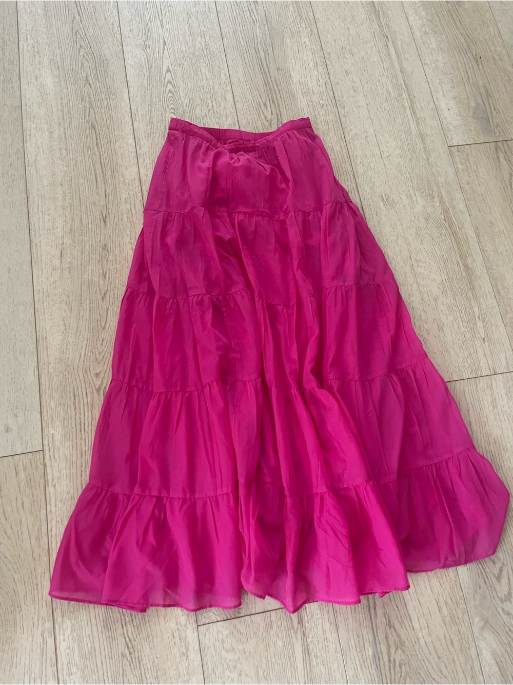 Abercrombie and Fitch Tiered Maxi Skirt - Hot Pink